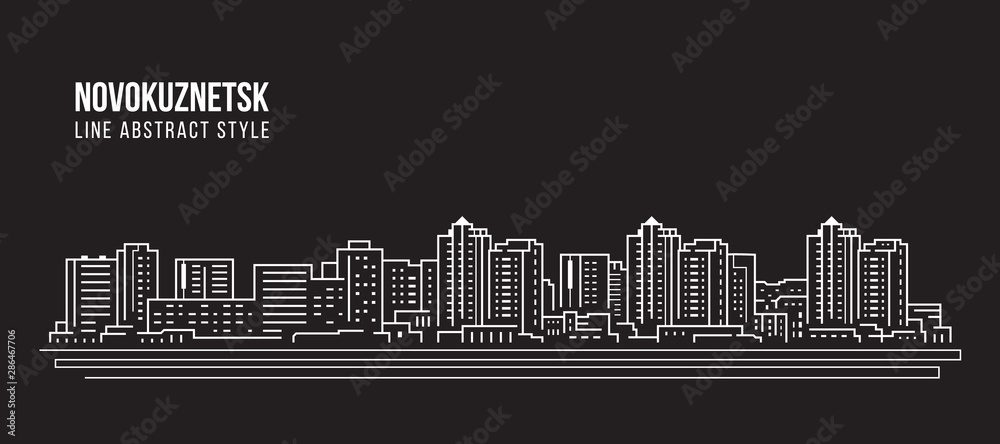 Cityscape Building Line art Vector Illustration design - Novokuznetsk city