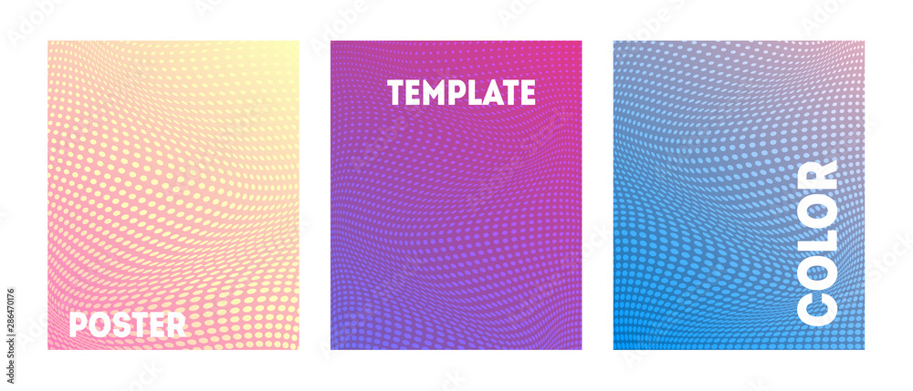 Summer covers collection. Colorful wavy shapes with gradient.