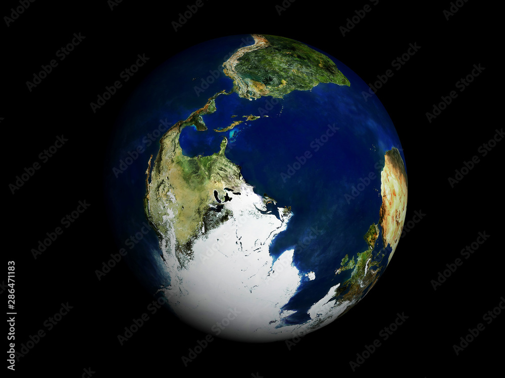 Planet earth, with cyclones and the ocean, on a dark background. Elements of this image were furnished by NASA