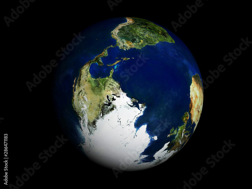 Planet earth  with cyclones and the ocean  on a dark background. Elements of this image were furnished by NASA