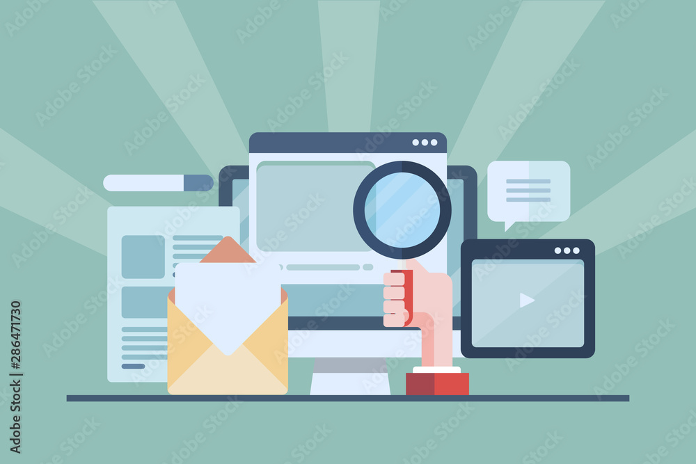 Seo optimization, increasing quality traffic from search engine, website visitor engagement, search marketing concept. Flat design web banner. Seo optimization, increasing quality traffic from search engine, website visitor engagement, search marketing concept. Flat design web banner.