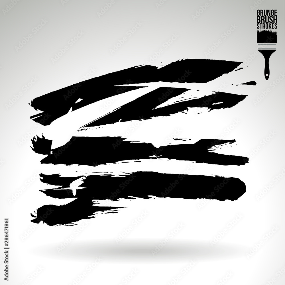 Black brush stroke and texture. Grunge vector abstract hand - painted element. Underline and border design. Black brush stroke and texture. Grunge vector abstract hand - painted element. Underline and border design.
