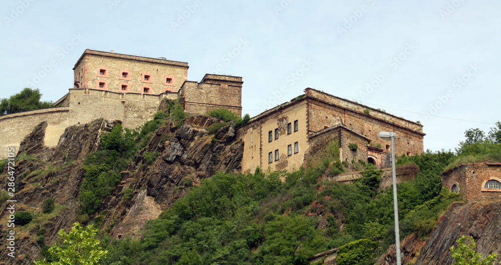 Koblenz. June-08-2019. Ehrenbreitstein fortress from the 11th century in Koblenz. Germany