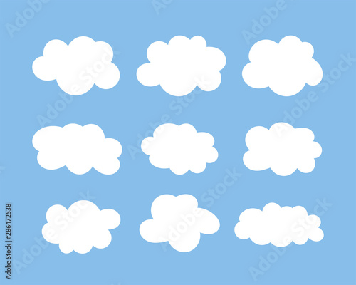 Cloud vector icon set 