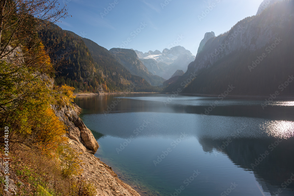 Autumn scenery of Gosausee lake in Upper Austria