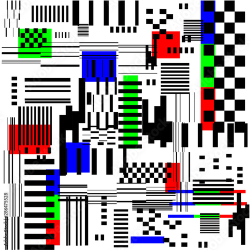 Digital glitch effect abstract background. Broken transmission. Introduction and the end of the TV programming. 