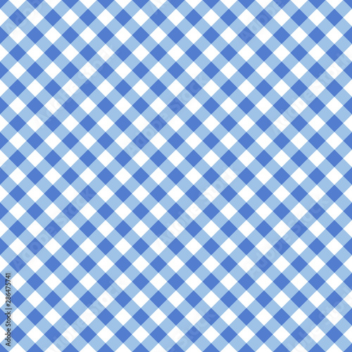 Vector seamless blue classic table cloth texture with diagonal lines