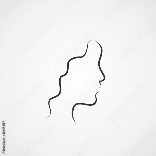 woman face profile icon vector