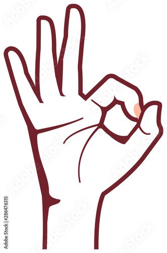 Wallpaper Mural Female hand gesture (hand sign) vector illustration / ok sign  Torontodigital.ca