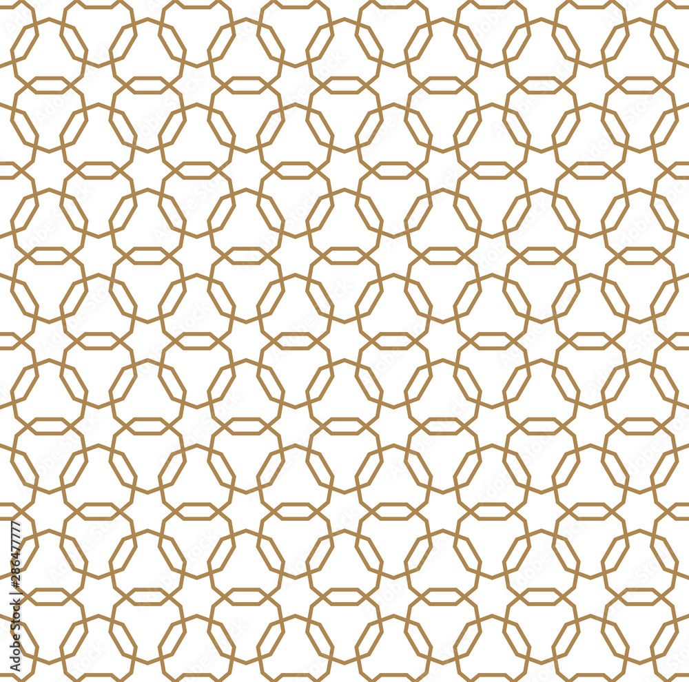 Naklejka premium Seamless arabic geometric ornament in brown color.