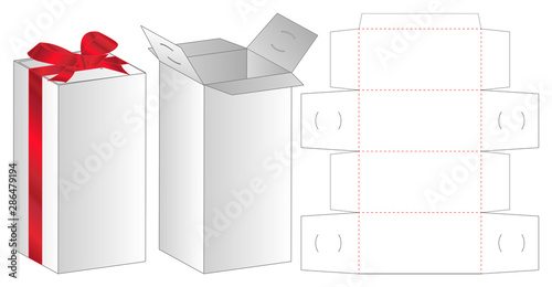 Gift Box packaging die cut template design. 3d mock-up