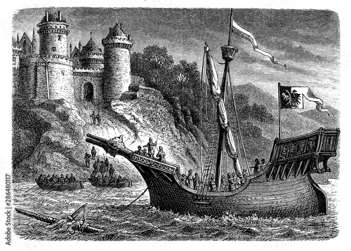 Hanseatic ship used by the merchants of the Hanseatic league in convoys for trading across the North Sea and the Baltic Sea