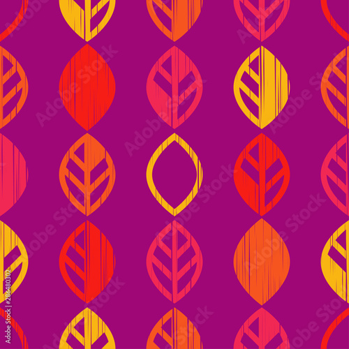 Seamless background with decorative Autumn leaves. Beautiful park. Vector illustration. Can be used for wallpaper  textile  invitation card  wrapping  web page background.