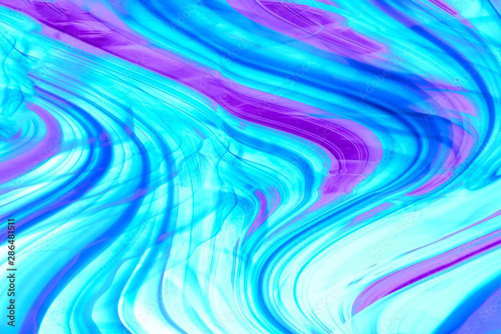 Abstract blue stained glass with beautiful stains. Glass background