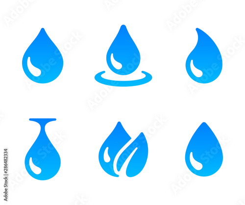Water drop icon. Blue water droplet logo design