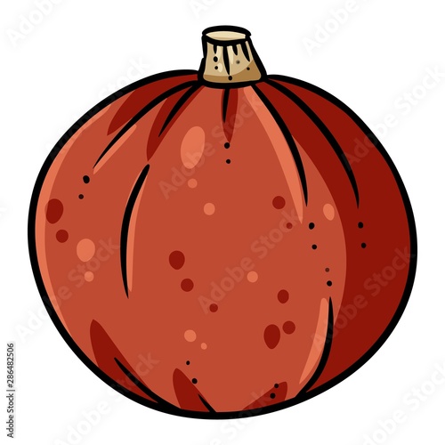 Cute autumn pumpkin hand drawn doodle. Halloween harvest fest symbol