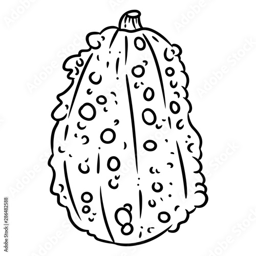 Cute autumn knucklehead pumpkin hand drawn doodle. Halloween harvest fest symbol