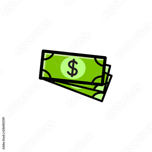 Dollars pack cartoon icon, concept of money, symbol of profit. Vector illustration, si,ple drawing editable stroke, isolated