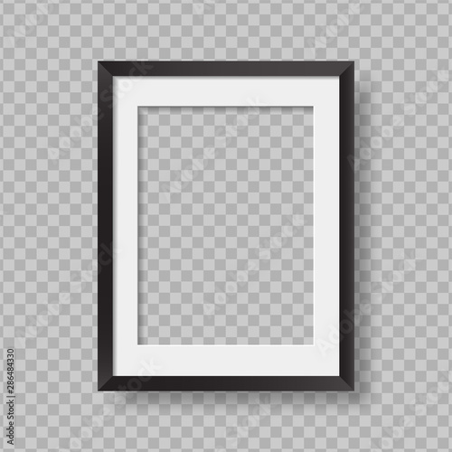 Realistic photo frame mockup isolated. Poster template for your presentations