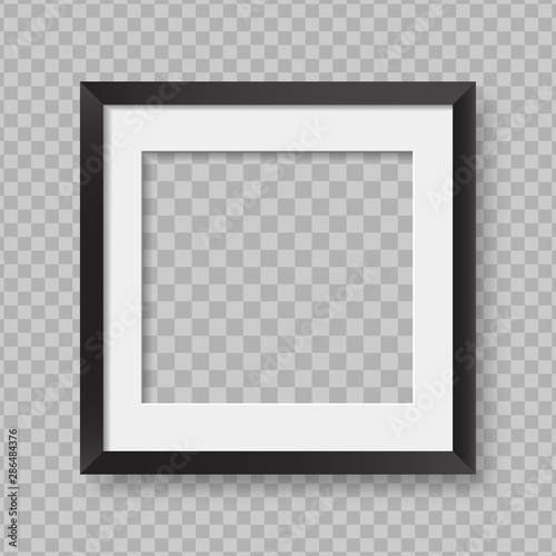 Realistic photo frame mockup isolated. Poster template for your presentations