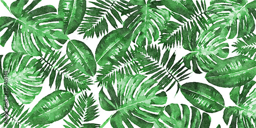 Trendy tropical leaves decoration
