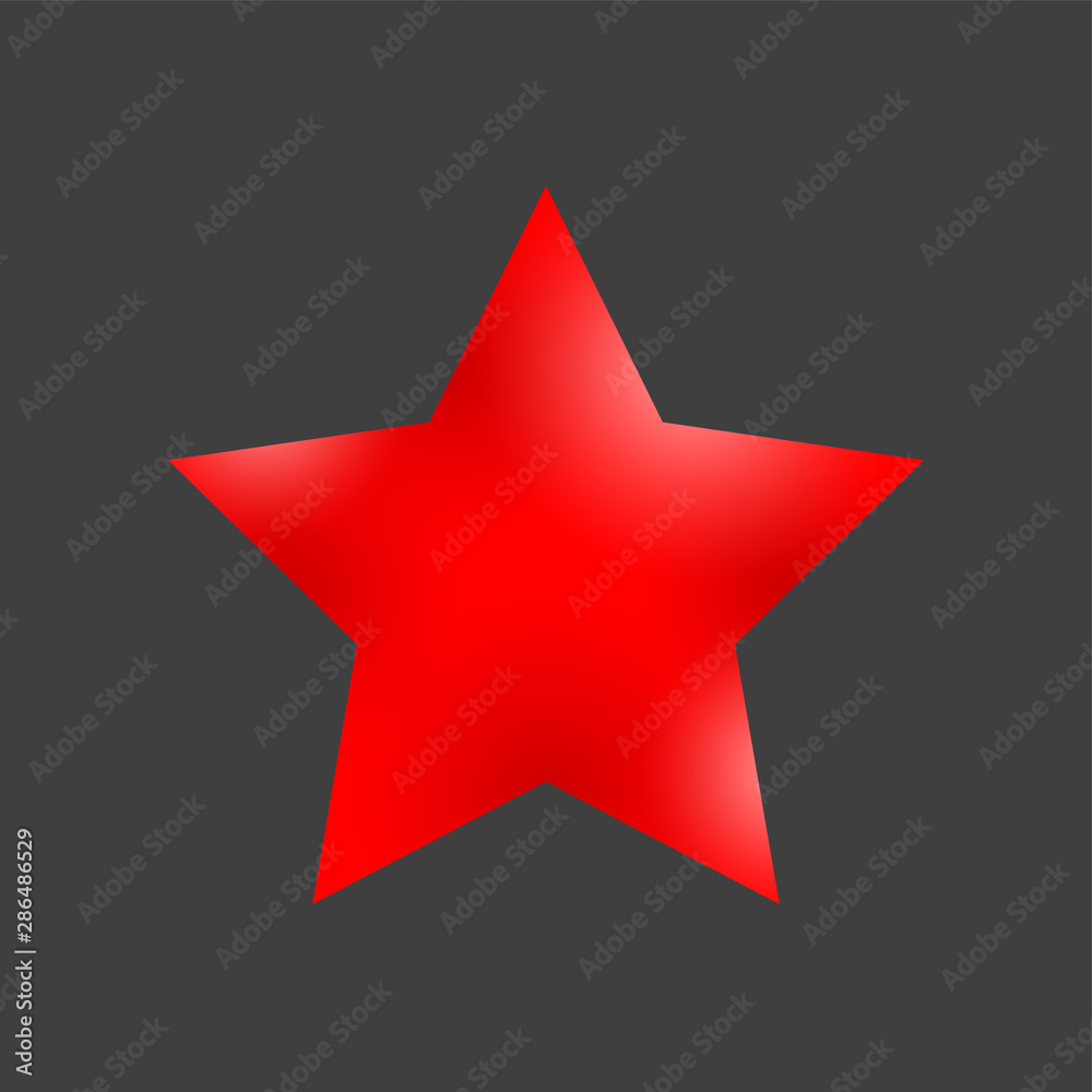 Obraz premium Red star vector icon on grey background