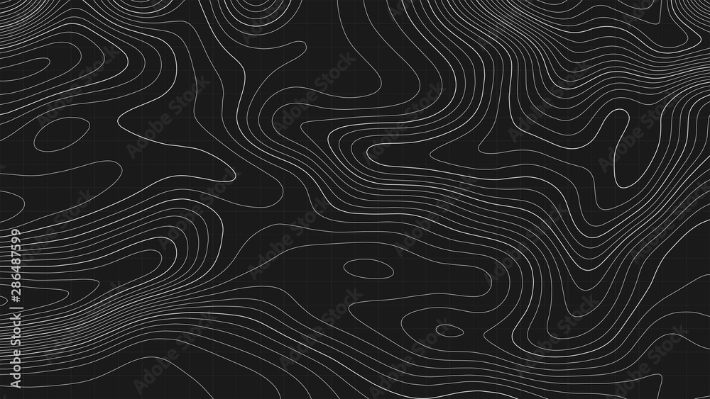 Topographic map lines background. Abstract vector illustration.