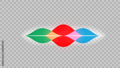 Vector illustration of soundwave intelligent technologies. Personal assistant and voice recognition concept gradient logo on transparent background