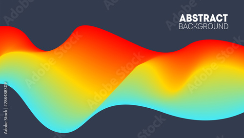Futuristic 3D wavy background. Abstract vector illustration with dynamic effect