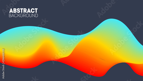 Futuristic 3D wavy background. Abstract vector illustration with dynamic effect © Marina