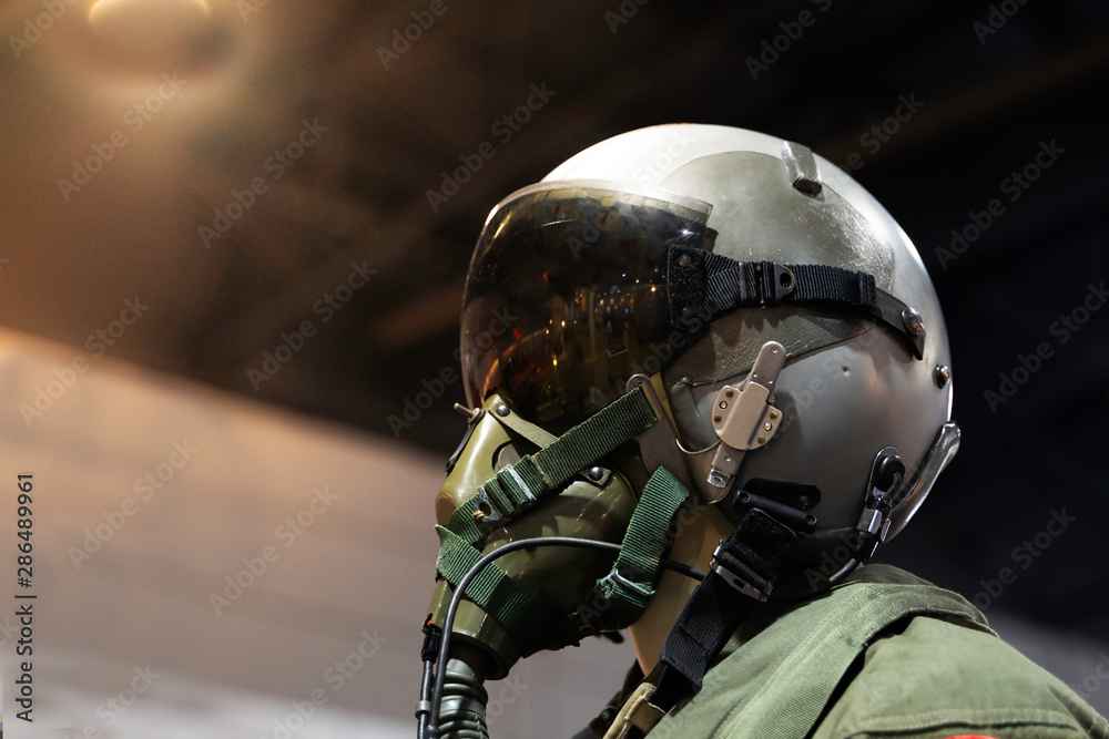 clothing for pilots or Fighter pilot suit on black background