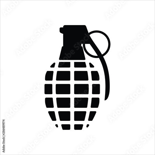 Black Grenade icon. Vector logo.