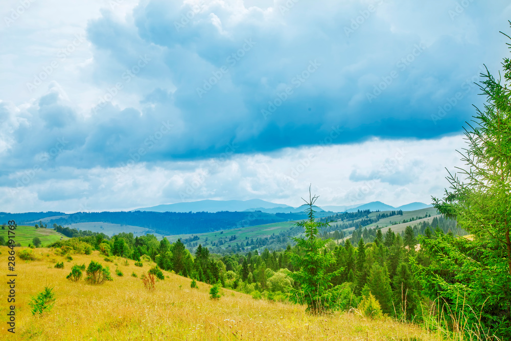 Obraz premium Dramatic scene. Location place Carpathian Mountains, Ukraine, Europe. Artistic picture. Beauty world.