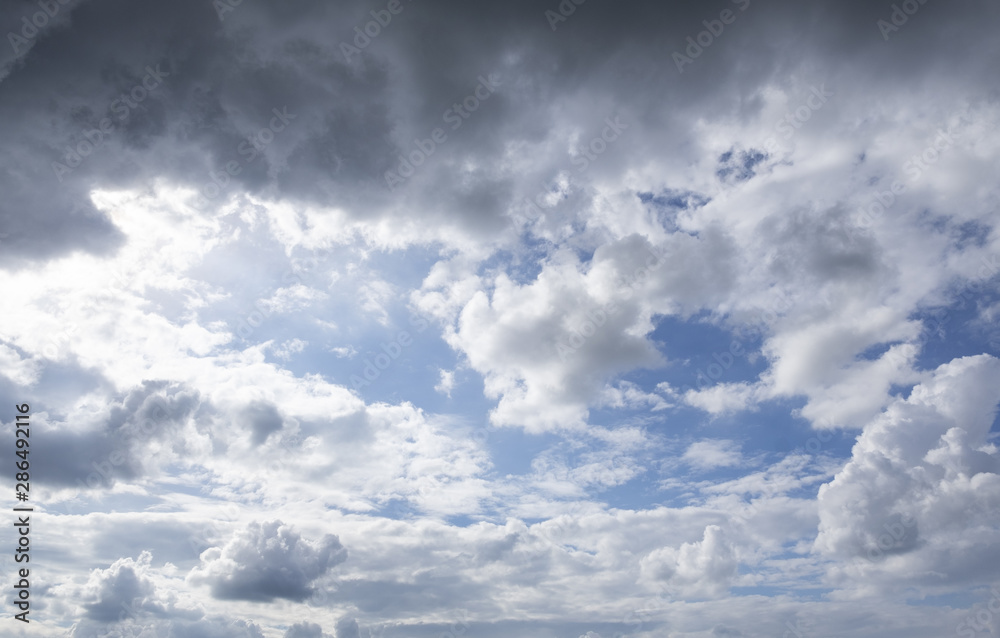Blue sky and white cloud background