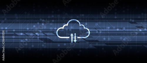 Cloud technology. Integrated digital web concept background