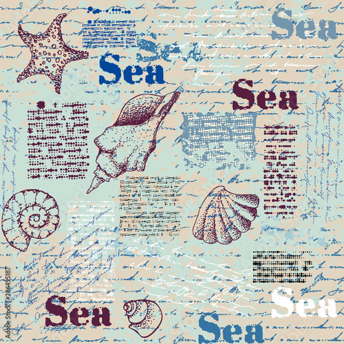 Imitation of a abstract vintage newspaper. Unreadable text.