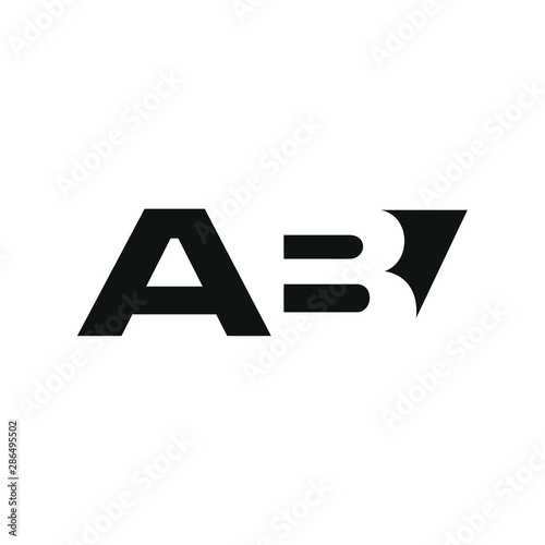 Letter A and B Vector Logo. Negative Space Icon and Symbol. Eps 10. photo