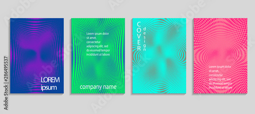Minimalistic abstract vector halftone covers design. Future geometric template. Vector templates for placards, banners, flyers, presentations and reports