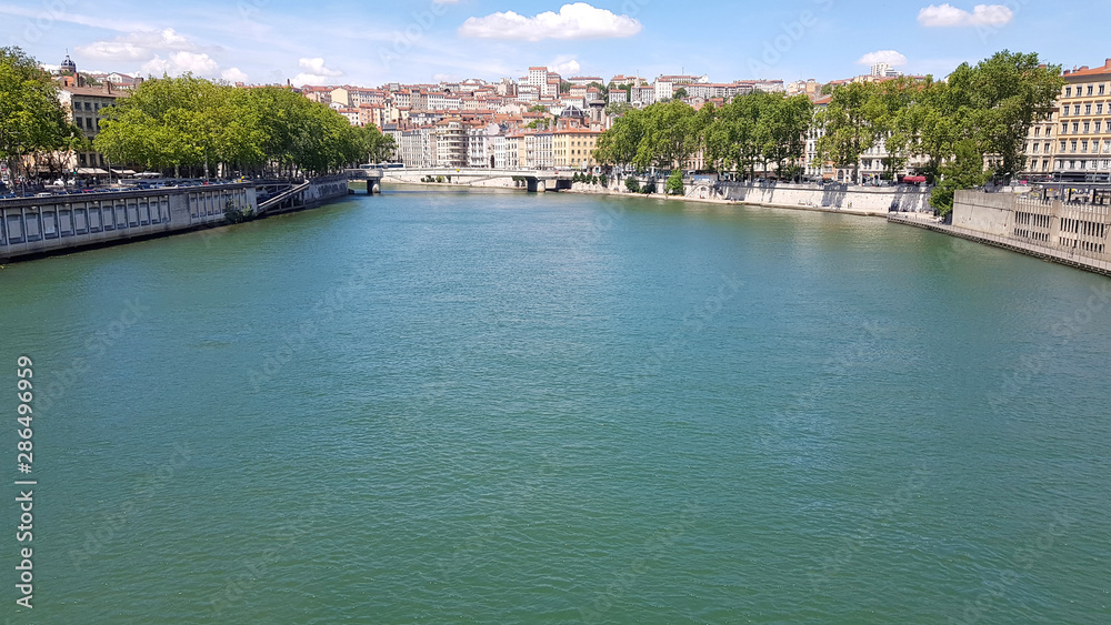The Sane river in Lyon, France