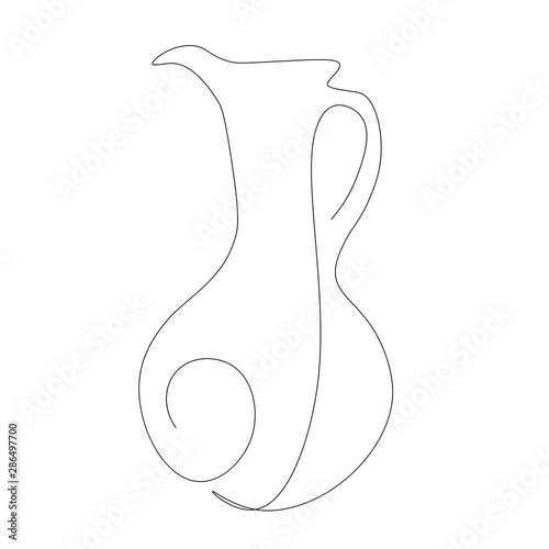 Vintage vase silhouette vector illustration