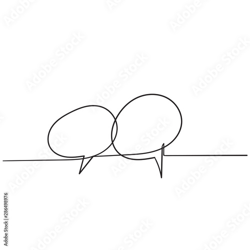 handdrawn bubble speech illustration with one single line style