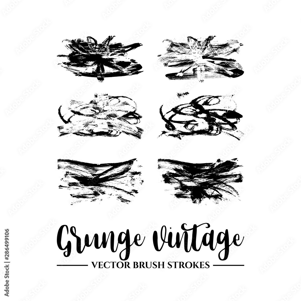 Set of black brush stroke and texture. Grunge vector abstract hand - painted element. Underline and border. Set of black brush stroke and texture. Grunge vector abstract hand - painted element. Underline and border.