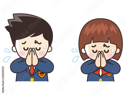 手を合わせてごめんなさい　中高生