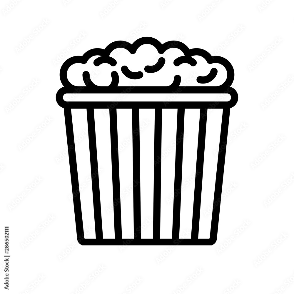 Popcorn vector icon. Pop corn illustration symbol. Cinema logo. Popcorn vector icon. Pop corn illustration symbol. Cinema logo.
