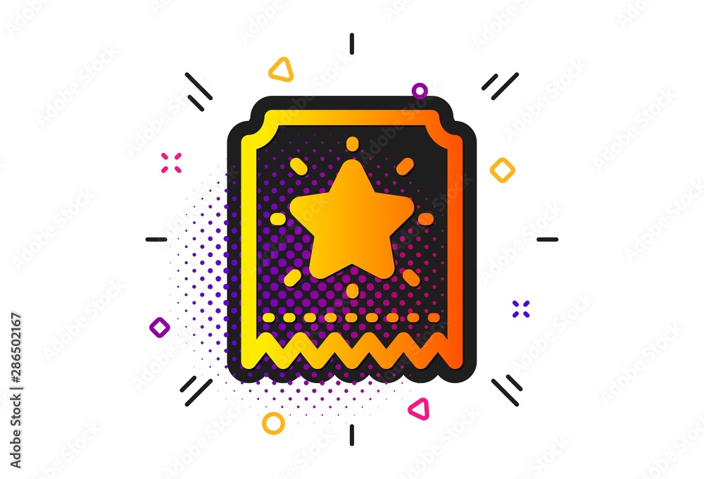 Bonus points. Halftone circles pattern. Loyalty star ticket icon. Discount program symbol. Classic flat loyalty ticket icon. Vector Bonus points. Halftone circles pattern. Loyalty star ticket icon. Discount program symbol. Classic flat loyalty ticket icon. Vector