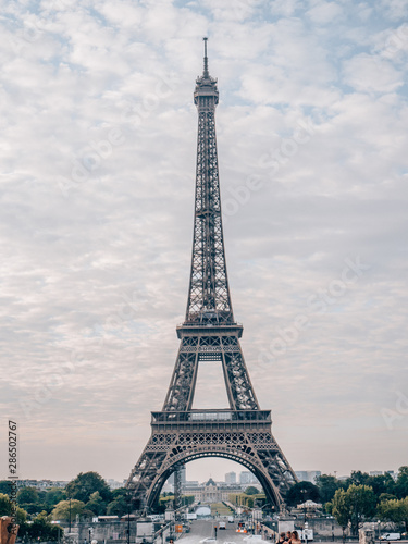Fototapeta Naklejka Na Ścianę i Meble -  iconic Eiffel Tower in Paris, France as seen from trocadero