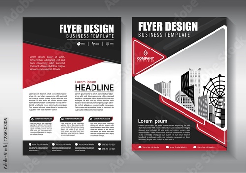 Business abstract vector template. Brochure design, cover modern layout, annual report, poster, flyer in A4 with colorful triangles, geometric shapes for tech, science, market with light background