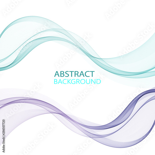  Set of wavy blue wave lines on a white background