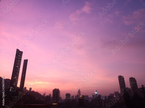 Purple skyline, Happy Valley, Hong Kong