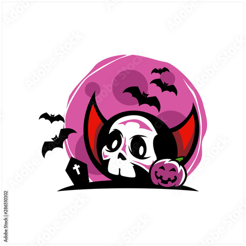 Skeleton Head Halloween Therme Logo Vector